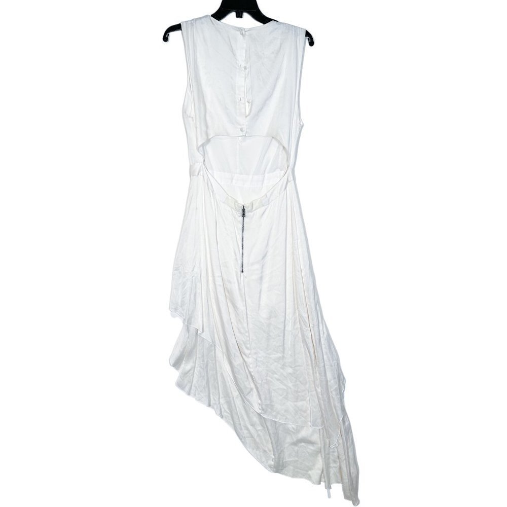 Alice + Olivia Chantay Asymmetrical Plunging Maxi Dress Size 10 - Picture 5 of 6